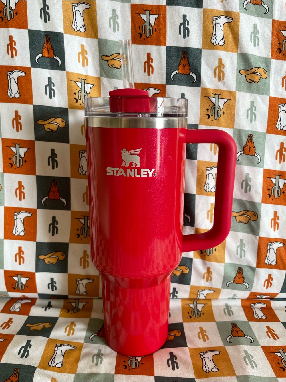 elf Special Edition 40 oz Stanley Bright Red Glitter Insulated Tumbler